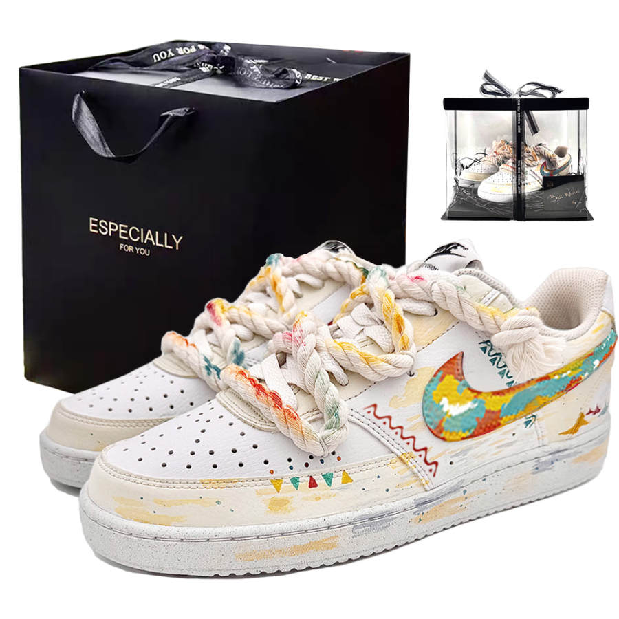 Nike Nike Court Vision 1 Clash Of Clans, Box Abrasion Resistant Abrasion Resistant Low top Skateboard Shoes Men's