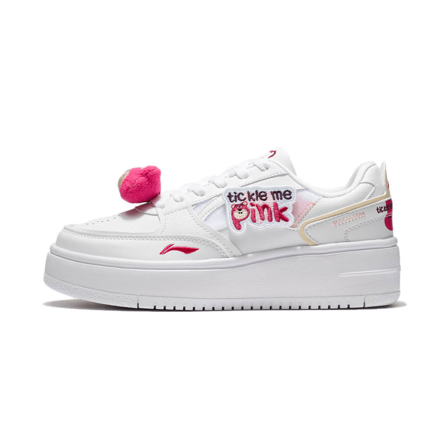 Li-Ning Disney X Li Ning Cheese Skateboard Shoes Women's Low Top White