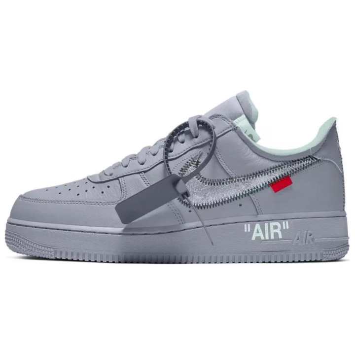 Nike OFF WHITE x Nike Air Force 1 Slip Resistant Abrasion Resistant Low top Skateboard Shoes Unisex Dark Gray