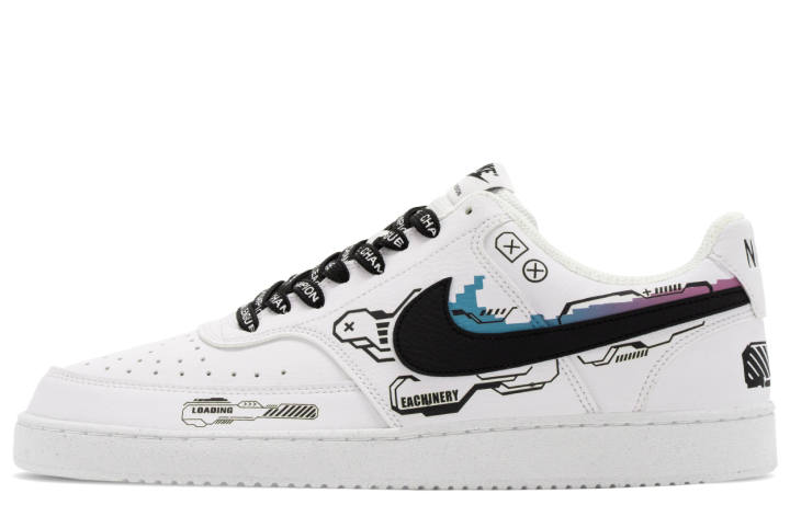 Nike Nike Court Vision 1 Cyber Mechanical Cushioning Low top Skateboard Shoes Men's Black White