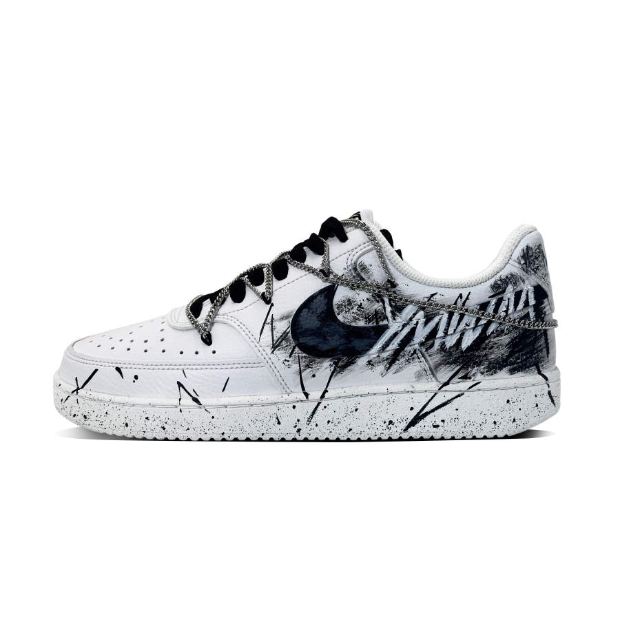 Nike Nike Court Vision 1 Abrasion Resistant And Slip Resistant Low top Skateboard Shoes Unisex Black White