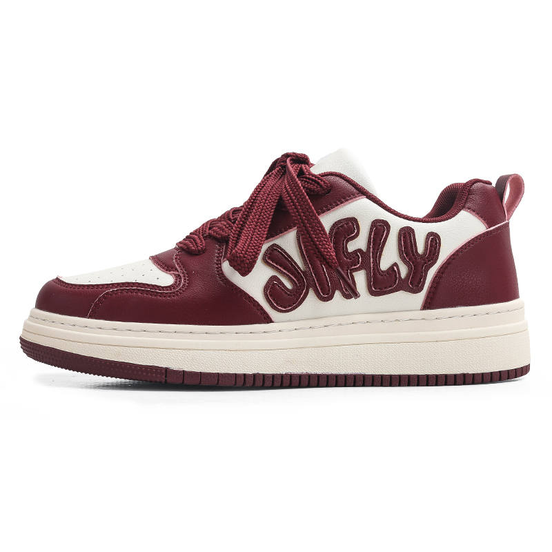 Jifffly Slip Resistant, Abrasion Resistant, Breathable, Height Increasing Low top Skateboard Shoes Unisex Burgundy