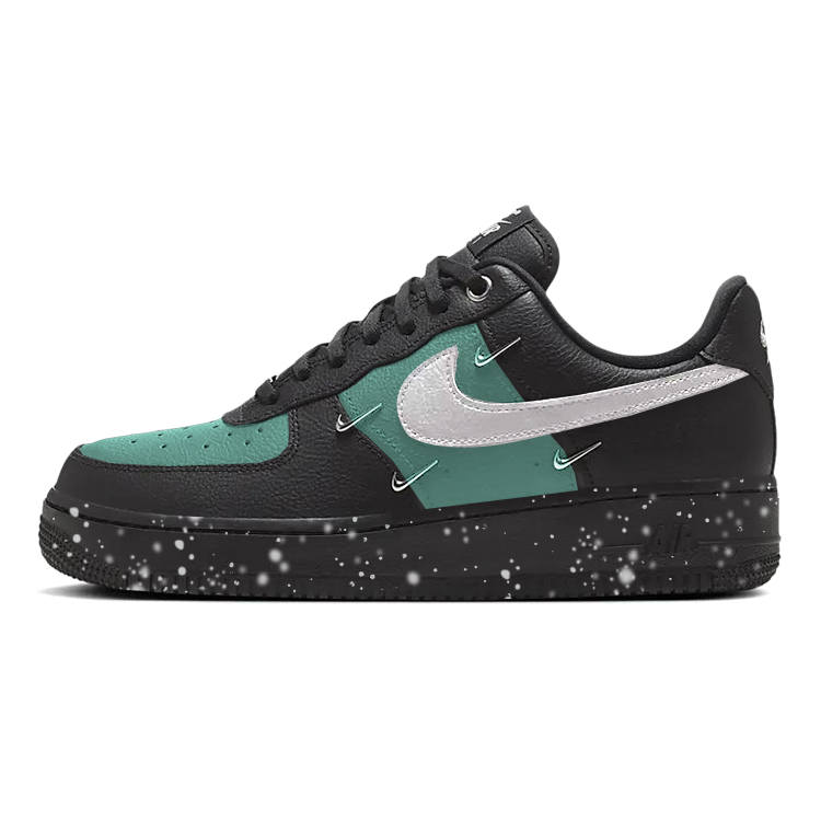 Nike Nike Air Force 1 Slip Resistant Abrasion Resistant Low top Skateboard Shoes Women's Black White Green