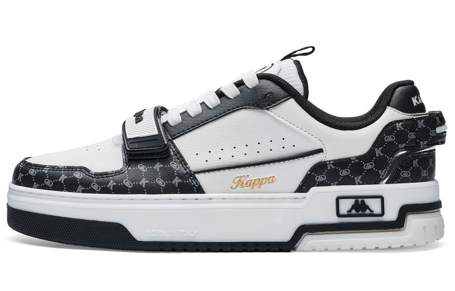 Kappa Alpha Back to Back Abrasion Resistant Lightweight Low top Skateboard Shoes Unisex White Black