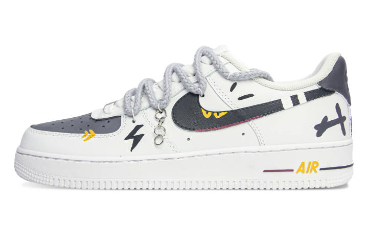 Nike Nike Air Force 1 Slip Resistant Abrasion Resistant Low top Skateboard Shoes Unisex Black White