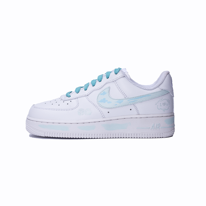 Nike Nike Air Force 1 Abrasion Resistant Low top Skateboard Shoes Unisex Blue
