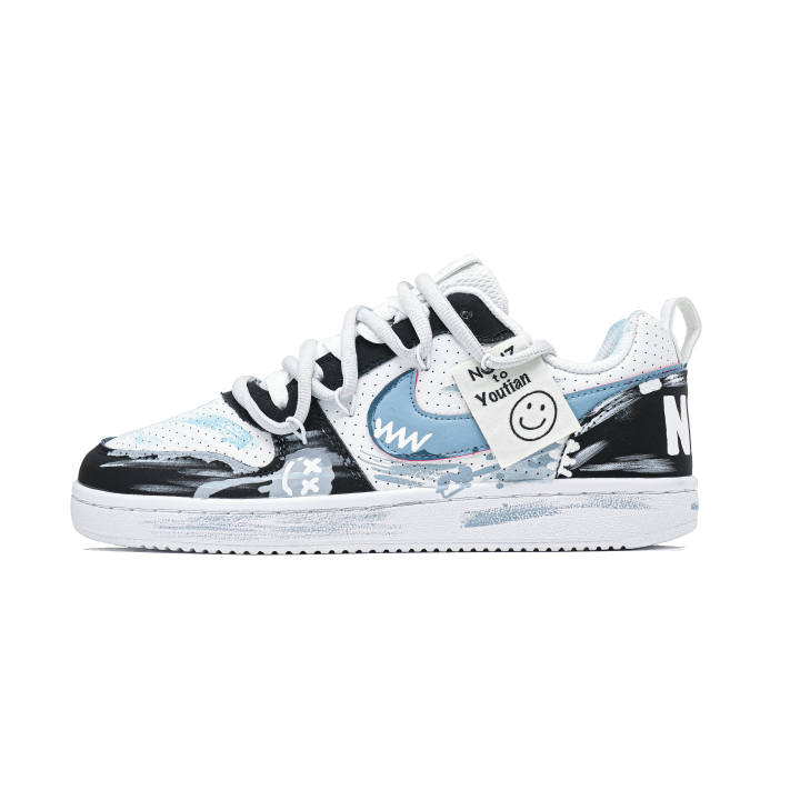 Nike Nike Court Borough Hip Hop Easter Egg Artificial Leather Cushioning, Wear Resistant Low top Skateboard Shoes Men's
