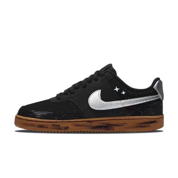 Nike Nike Court Vision 1 Black Ash Silver Star Minimalist Fashion Coverage Abrasion Resistant Low top Skateboard Shoes Men's