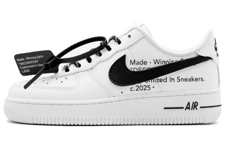 Nike Nike Air Force 1 Slip Resistant, Abrasion Resistant, Lightweight Low top Skateboard Shoes Men's Black White