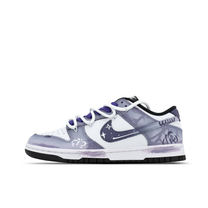 Nike Nike Dunk Rose Purple Azure Leather Abrasion Resistant Low top Skateboard Shoes Unisex Gradient Purple