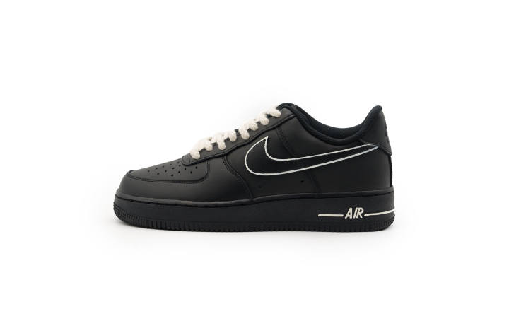 Nike Nike Air Force 1 Fashion Coverage Slip Resistant Cushioning Low top Skateboard Shoes Unisex Black
