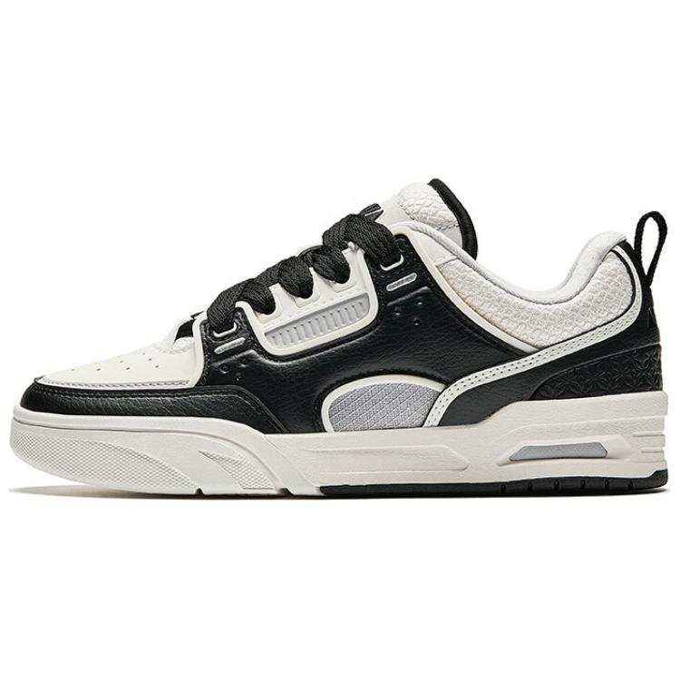 Anta Slip Resistant Lightweight Height Increasing Low top Skateboard Shoes Women's Black White