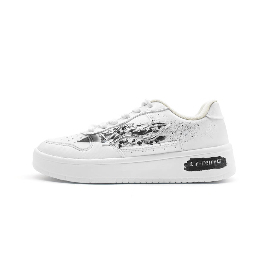 Li-Ning Li Ning Floating Boat Slip Resistant Abrasion Resistant Low top Skateboard Shoes Unisex White