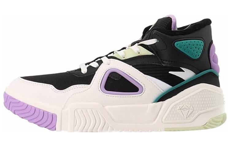 ANTA Skateboard Shoes Women's High Top White/Black/Purple