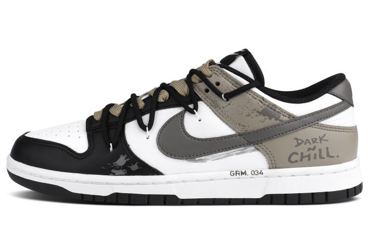 Nike Nike Dunk Abrasion Resistant Low top Skateboard Shoes Unisex Black White Brown