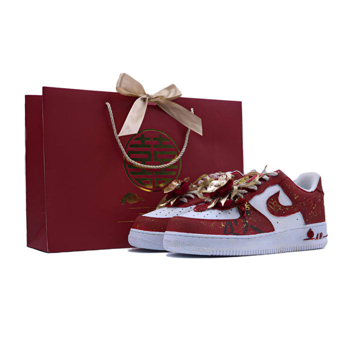 Nike Nike Air Force 1 Singularity, Newlywed Joy Abrasion Resistant Low top Skateboard Shoes Unisex Red