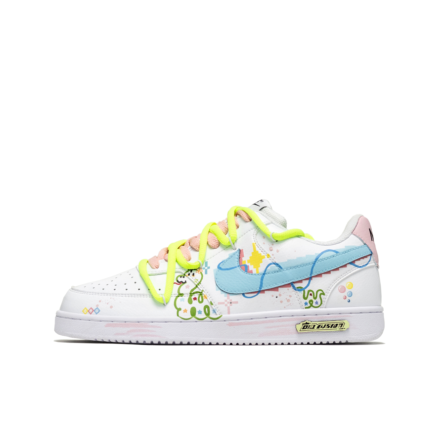 Nike Nike Court Vision 1 Playful Abrasion Resistant Abrasion Resistant Low top Skateboard Shoes Men's White Green