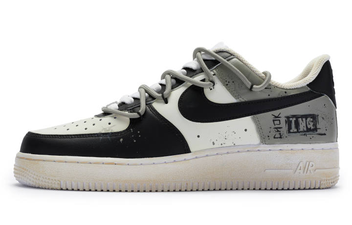 Nike Nike Air Force 1 811 Manufacturing Slip Resistant Low top Skateboard Shoes Men's Black White Gray