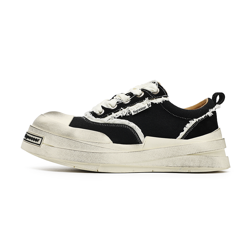 Angelmix Angelmi Fashion Trend Slip Resistant Abrasion Resistant Low top Skateboard Shoes Unisex Black