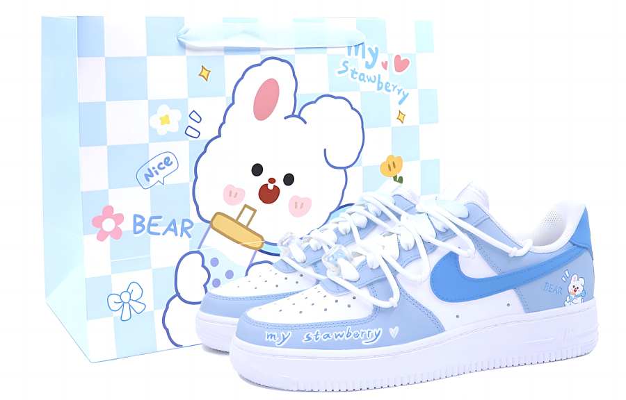 Nike Nike Air Force 1 Skateboard Shoes Women's Low Top Blue/White