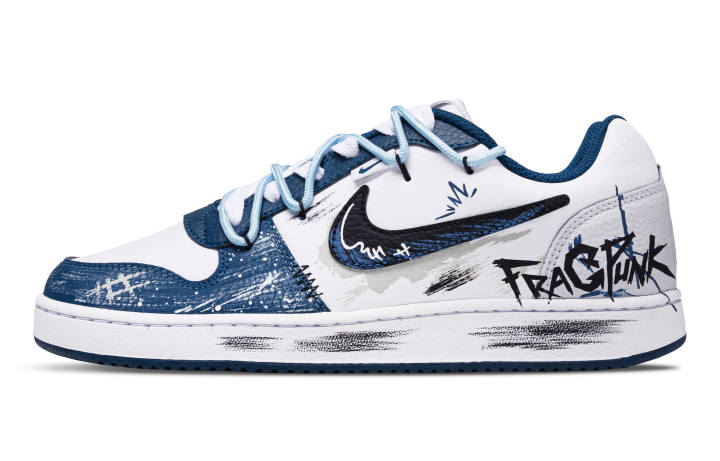 Nike Nike EBERNON Parallel Rift Valley Abrasion Resistant Low top Skateboard Shoes Men's White Blue