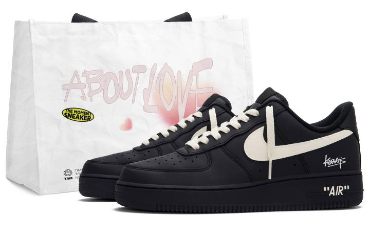 Nike Nike Air Force 1 Vanilla Latte Low top Skateboard Shoes Women's Black Rice White