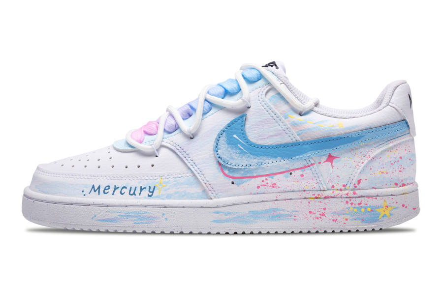 Nike Nike Court Vision 1 Heartbeat Moment Slip Resistant Abrasion Resistant Low top Skateboard Shoes Men's Sky Blue