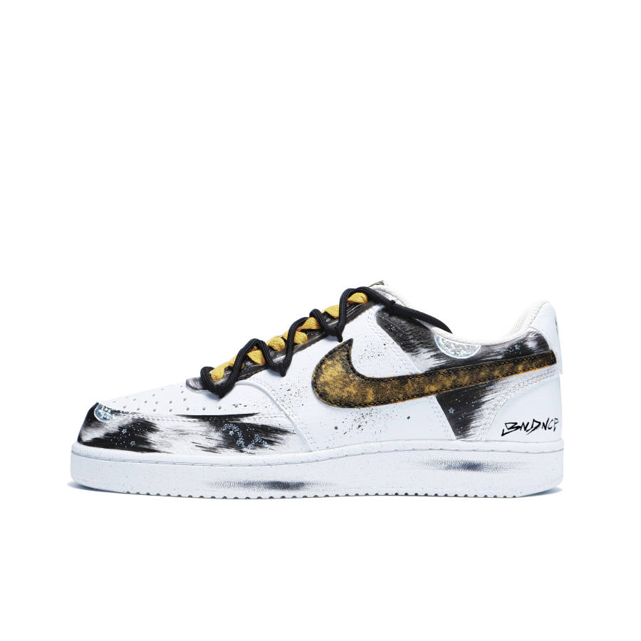 Nike Nike Court Vision 1 Slip Resistant, Abrasion Resistant, Lightweight Low top Skateboard Shoes Men's Black Gold