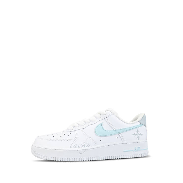 Nike Nike Air Force 1 Abrasion Resistant Low top Skateboard Shoes Unisex White Blue Gray