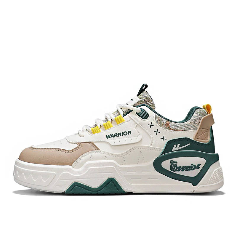 WARRIOR Puffy Shoes Height Increasing Lightweight Height Increasing Lightweight Low top Skateboard Shoes Men's