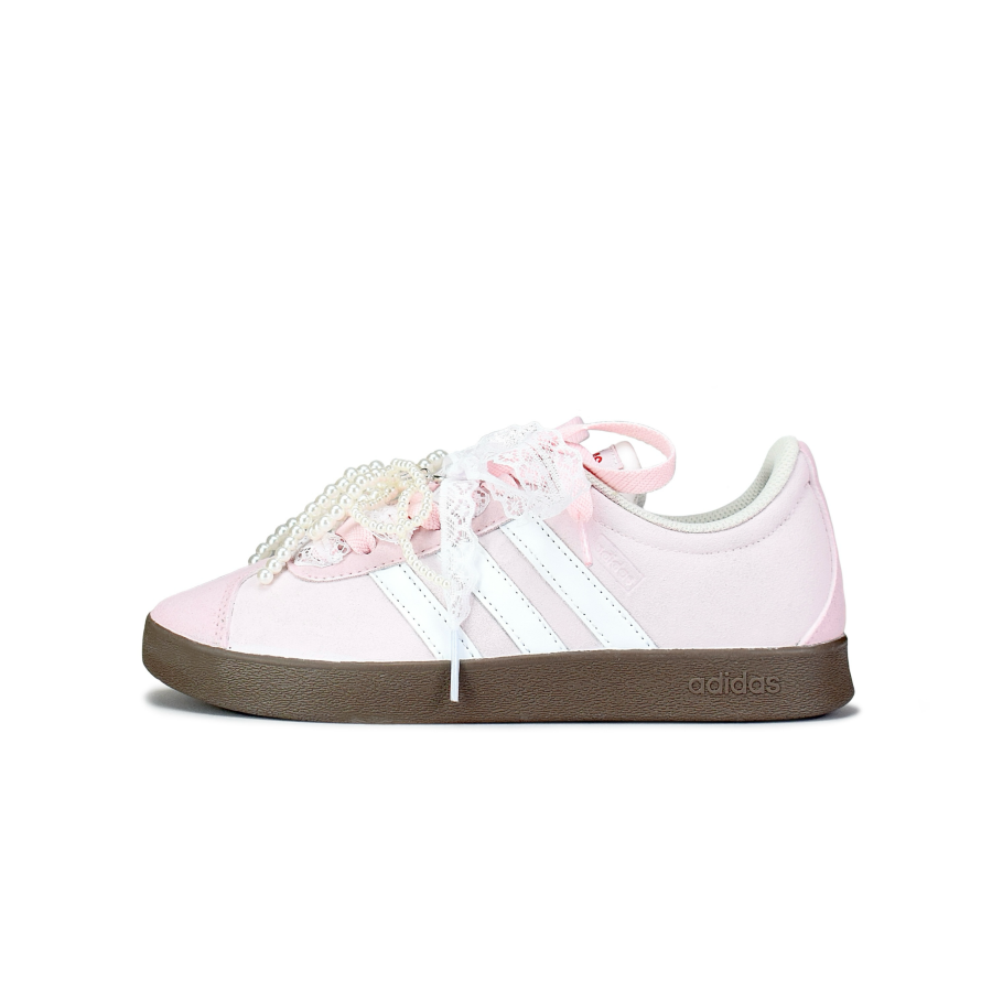Adidas Adidas VL COURT 2.0 Slip Resistant Abrasion Resistant Low top Skateboard Shoes Unisex Pink