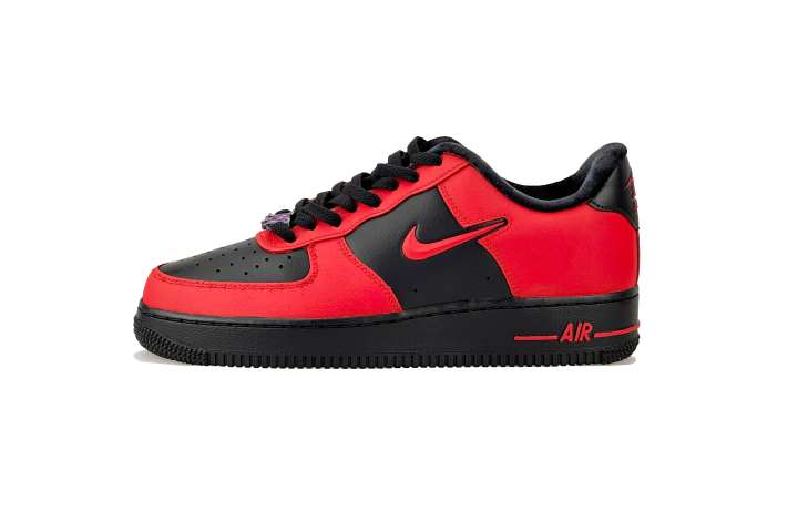 Nike Nike Air Force 1 Slip Resistant Abrasion Resistant Low top Skateboard Shoes Women's Red Black