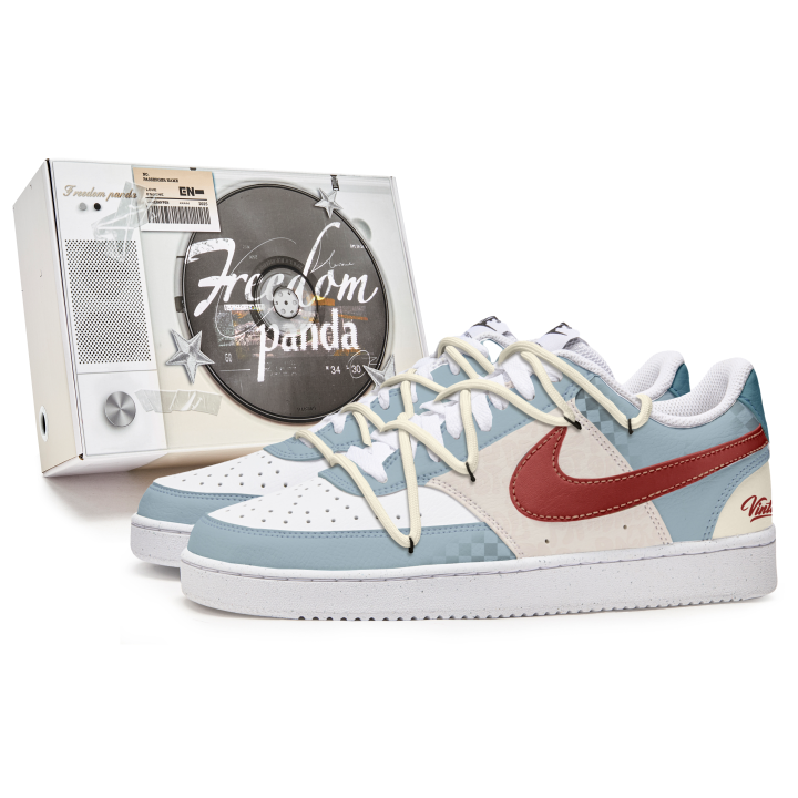 Nike Nike Court Vision 1 Freedom Panda, Box, Speed Candy House Slip Resistant Abrasion Resistant Low top Skateboard Shoes