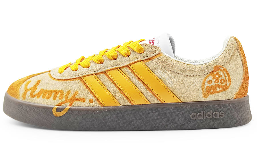 Adidas Neo VL Court 2.0 Lifestyle Cushioning, Wear Resistant Low top Skateboard Shoes Unisex Beige Orange