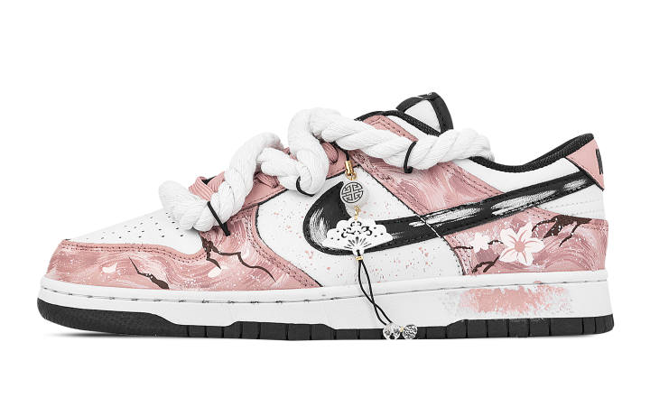 Nike Nike Dunk Tang Hai Xiang Yi Abrasion Resistant Low top Skateboard Shoes Unisex Pink White