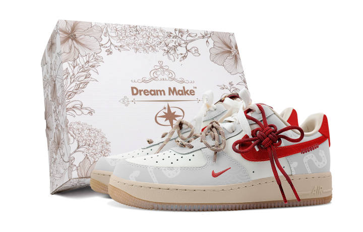 Nike Nike Air Force 1 Slip Resistant Abrasion Resistant Low top Skateboard Shoes Women's Light Gray