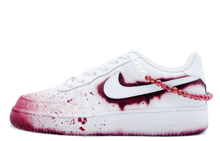 Nike Nike Air Force 1 Coverage Low top Skateboard Shoes GS White Red