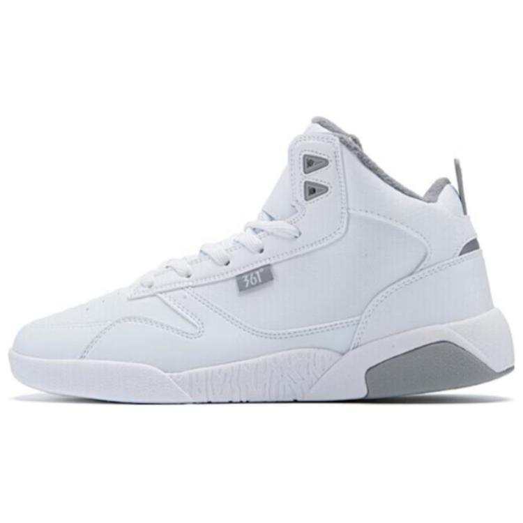 361° Fleece Lined Thermal Slip Resistant Abrasion Resistant High top Skateboard Shoes Men's White Blue