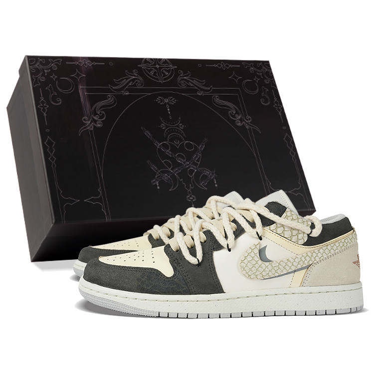 Jordan Jordan Air Jordan 1 Low top Skateboard Shoes Unisex Gray White