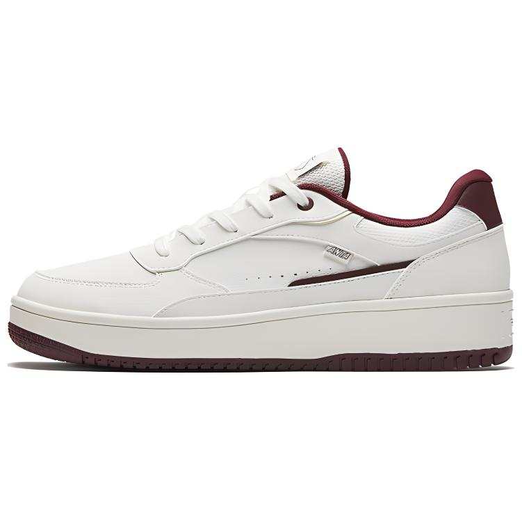 Anta Abrasion Resistant Slip Resistant Abrasion Resistant Slip Resistant Low top Skateboard Shoes Men's White Red