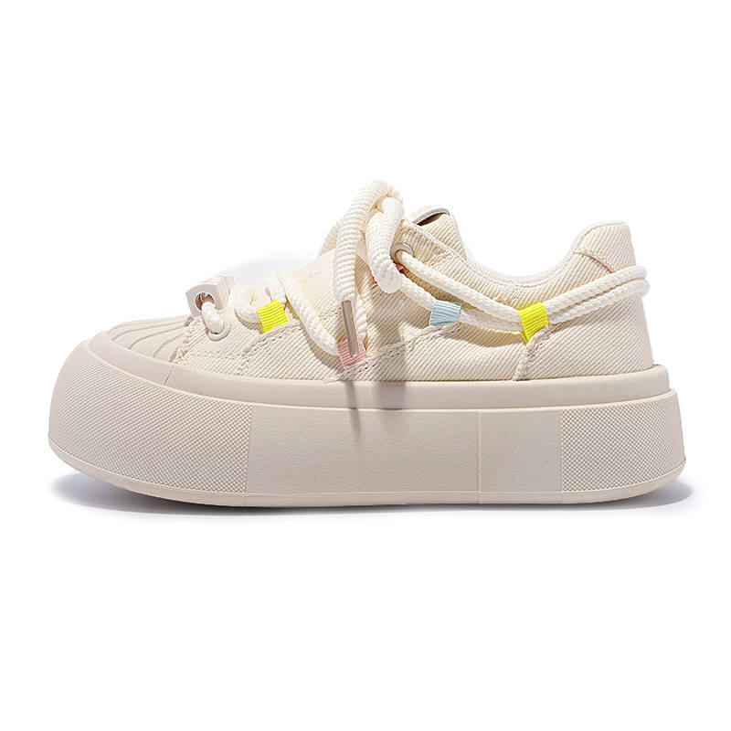 SHENLINSEN Slip Resistant Abrasion Resistant Slip Resistant Abrasion Resistant Low top Skateboard Shoes Women's Beige