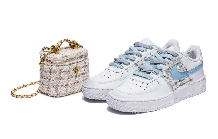 Nike Nike Air Force 1 Low top Skateboard Shoes Women's White Blue
