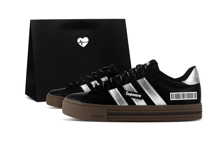 Adidas Adidas Daily 4.0 Lightweight Low top Skateboard Shoes Unisex Black Silver