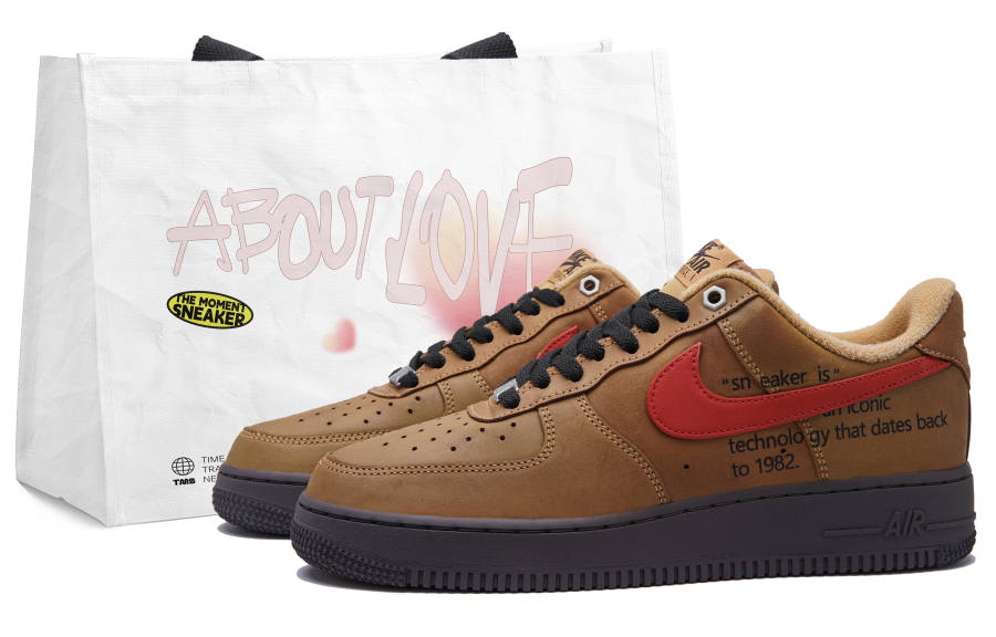 Nike Nike Air Force 1 Slip Resistant Low top Skateboard Shoes Unisex Wheat Yellow