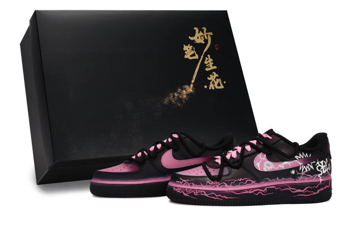 Nike Nike Air Force 1 Exquisite Brushstrokes Bloom, Electric Dance Spark, Fuchsia Low top Skateboard Shoes Unisex