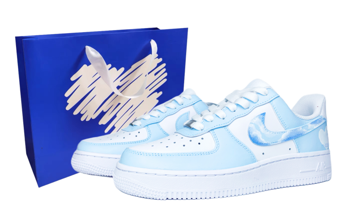Nike Nike Air Force 1 Low top Skateboard Shoes Women's Blue White