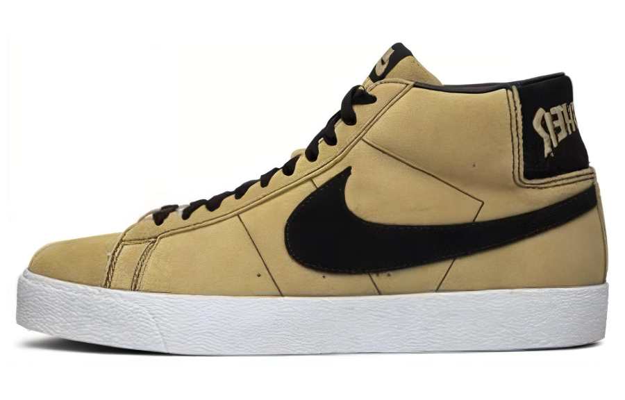 Nike Nike Blazer Cushioning Abrasion Resistant Cushioning, Wear Resistant Mid top Skateboard Shoes Men's Khaki