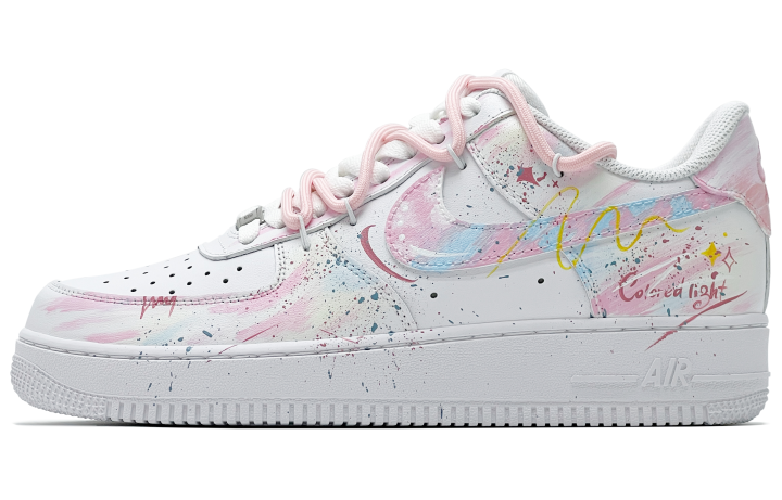 Nike Nike Air Force 1 Cow Leather Abrasion Resistant Abrasion Resistant Low top Skateboard Shoes Women's Pink