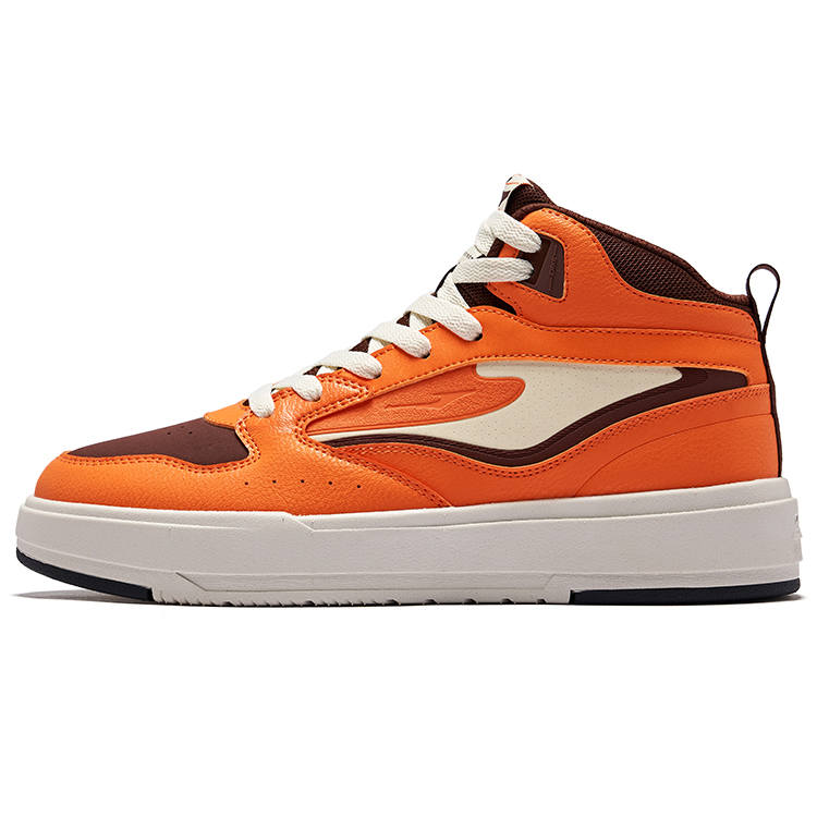 Erke Slip Resistant, Abrasion Resistant, Breathable High top Skateboard Shoes Men's Orange Brown