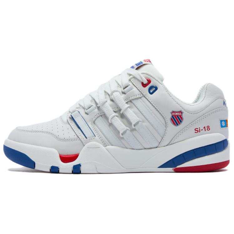 K·SWISS KSWISS Si18 Full House Shoe Anti Slip Wear Resistant Low Top Skateboard Shoes White Red Blue